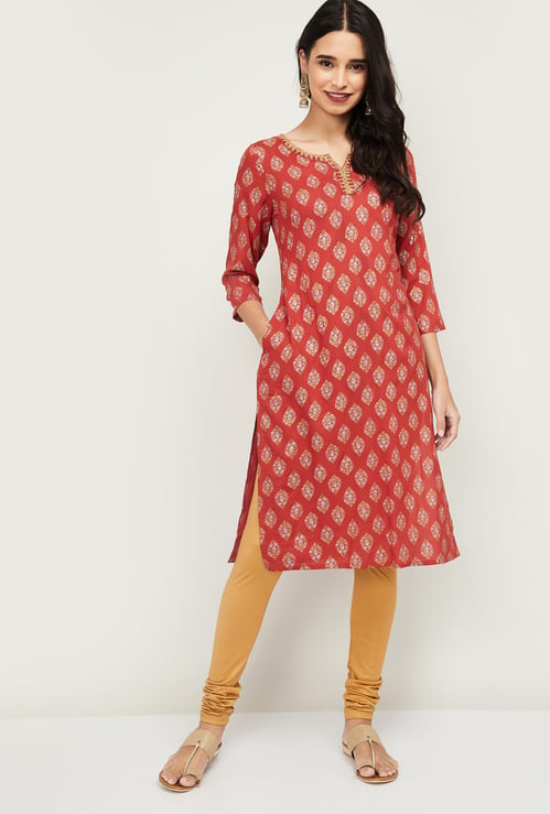 MELANGE Women Printed Straight Kurta