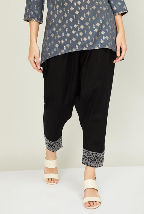 MELANGE Women Solid Elasticated Patiala Pants