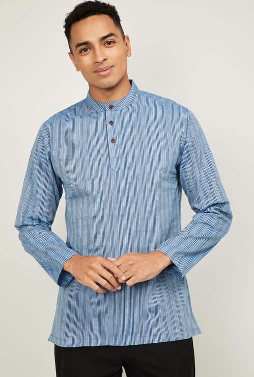 MELANGE Men Striped Regular Fit Short Kurta