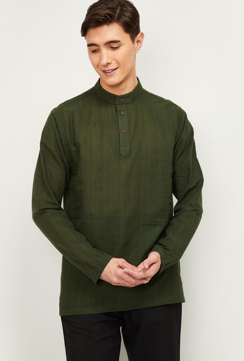 MELANGE Men Striped Regular Fit Short Kurta