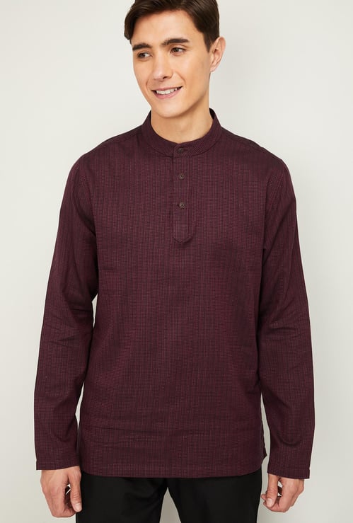 MELANGE Men Textured Short Kurta