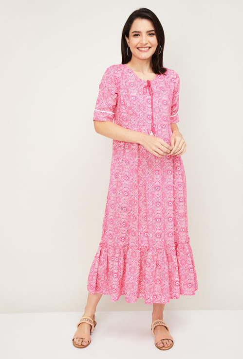 RANGRITI Printed A-Line Ethnic Dress