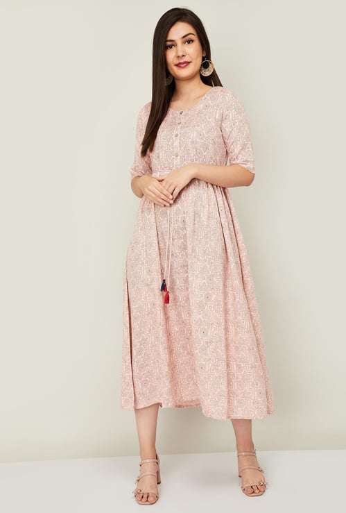 RANGRITI Women Printed Midi Dress