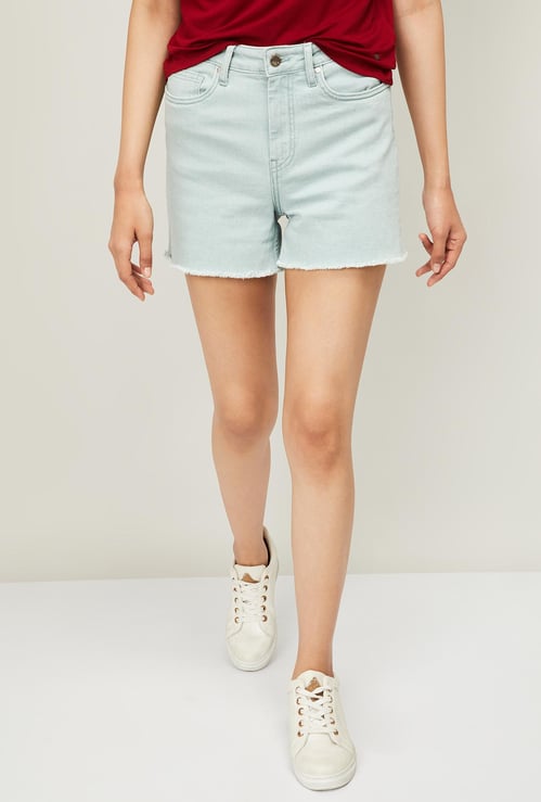 ONLY Women Stonewashed Denim Shorts