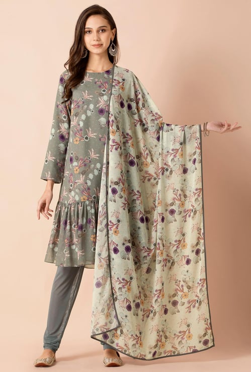 INDYA Women Floral Print Dupatta