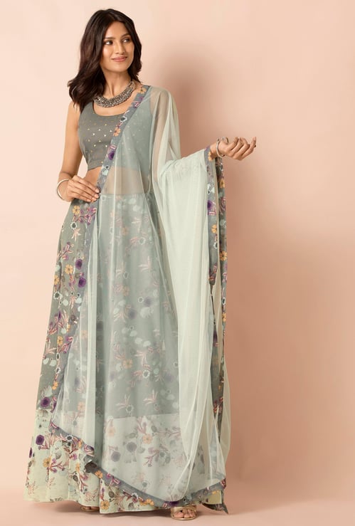 INDYA Women Solid Net Dupatta