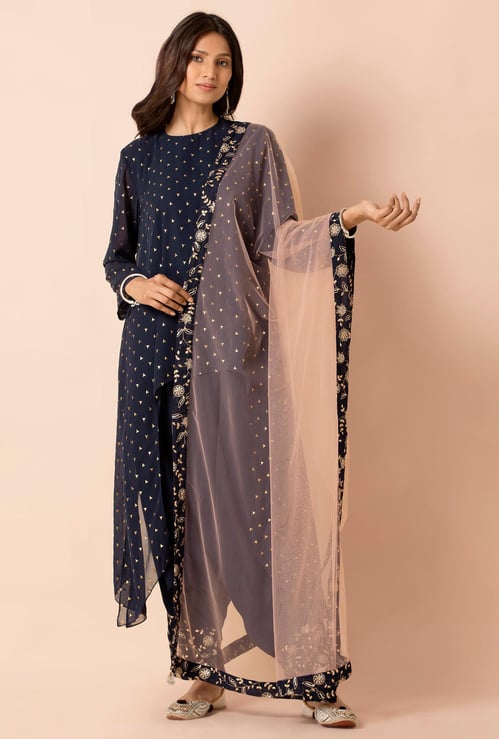 INDYA Women Solid Net Dupatta