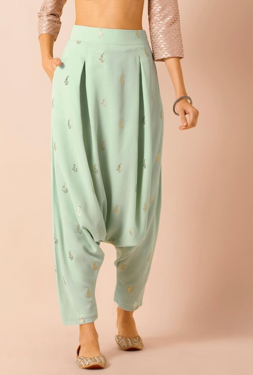 INDYA Women Embroidered Dhoti Pants