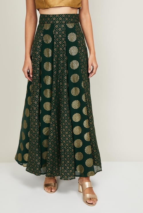 INDYA Women Printed A-line Ethnic Skirt