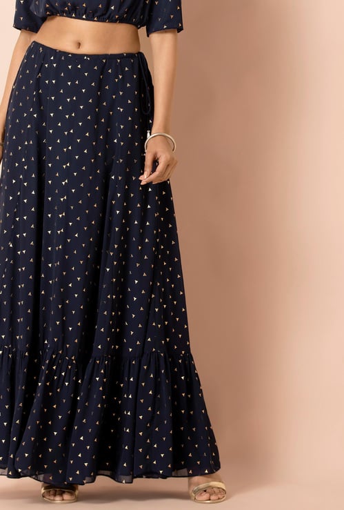 INDYA Women Embellished A-line Maxi Skirt