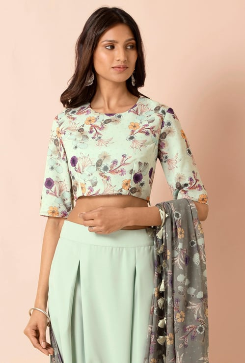 INDYA Women Floral Print Short Sleeves Top