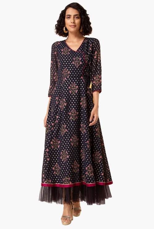 INDYA Women Printed A-line Dress