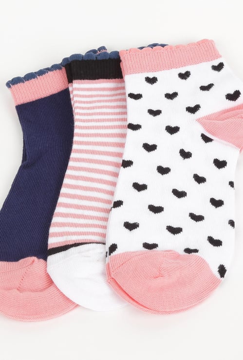 GINGER Women Patterned Ankle-Length Socks - Pair of 3