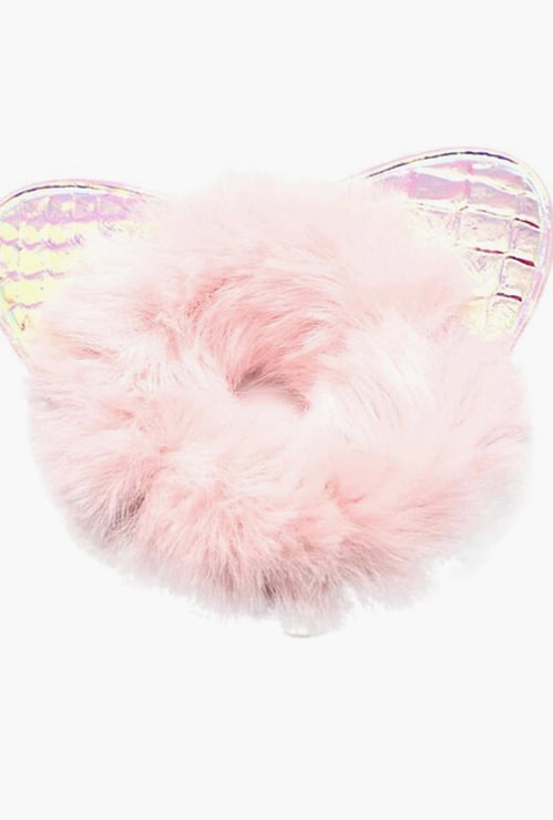 TONIQ KIDS Girls Bunny Ear Furry Scrunchie