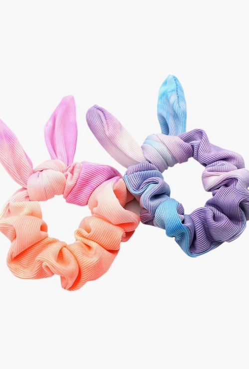 TONIQ KIDS Girls Colourblocked Bunny Ear Scrunchies