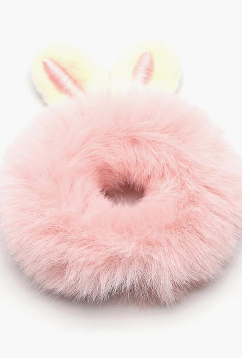 TONIQ KIDS Girls Solid Faux Fur Hair Scrunchie