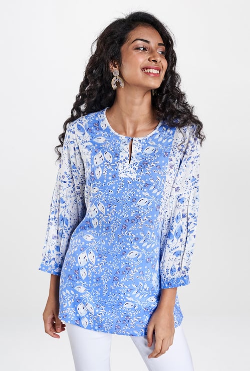 GLOBAL DESI Women Printed Three-Quarter Sleeves Top