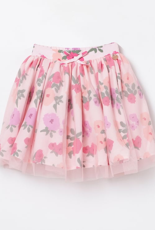 ANGEL & ROCKET Girls Floral Print Layered Tutu Skirt