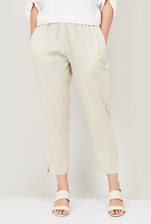 AMUKTI Women Striped Straight Pants