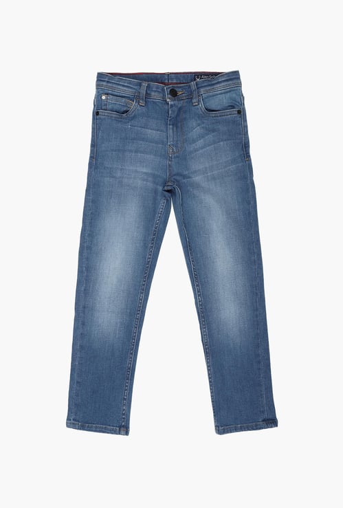 ALLEN SOLLY Boys Stonewashed Regular Fit Jeans