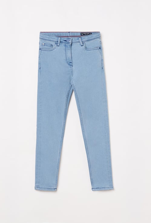 ALLEN SOLLY Boys Stonewashed Skinny Fit Jeans