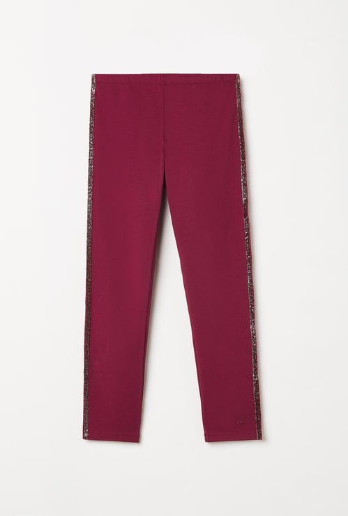 UNITED COLORS OF BENETTON Girls Embellished Knit Bottom Leggings