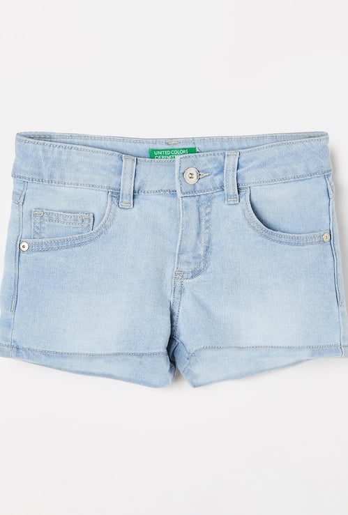 UNITED COLORS OF BENETTON Girls Stonewashed Denim Shorts