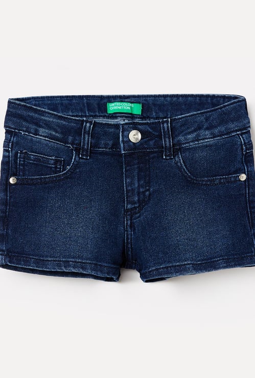 UNITED COLORS OF BENETTON Girls Stonewashed Denim Shorts