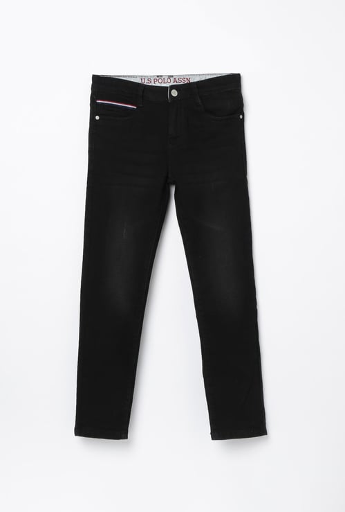 US POLO KIDS Boys Solid Slim Fit Jeans
