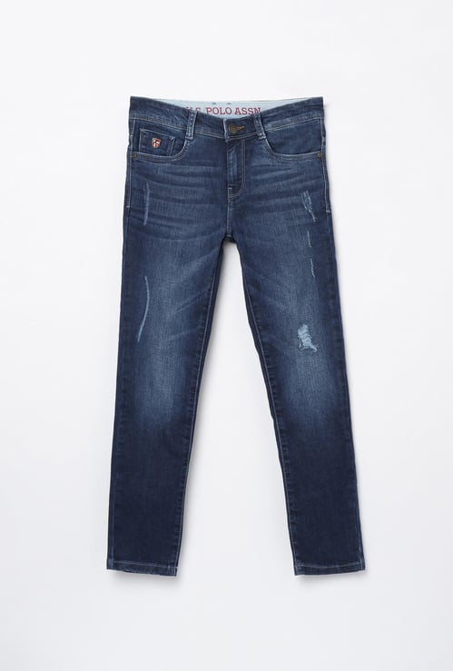 U.S. POLO ASSN. KIDS Boys Light Washed Slim Fit Jeans