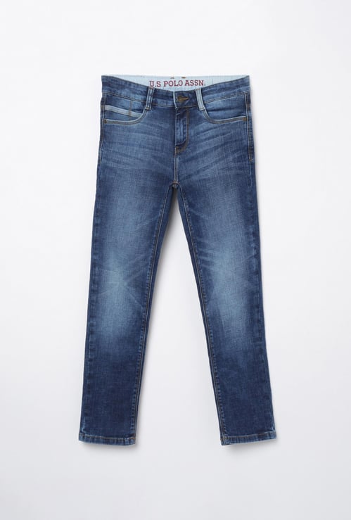 US POLO ASSN. KIDS Boys Light Washed Slim Fit Jeans