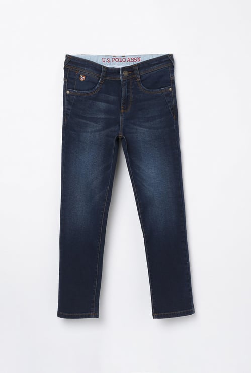 U.S. POLO ASSN. KIDS Boys Light-Washed Slim Fit Denim Jeans