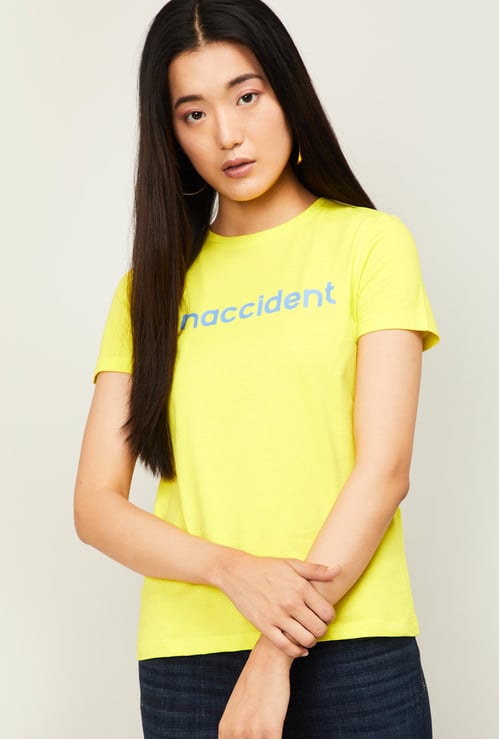 ONLY Women Typographic Print Short Sleeves T-shirt