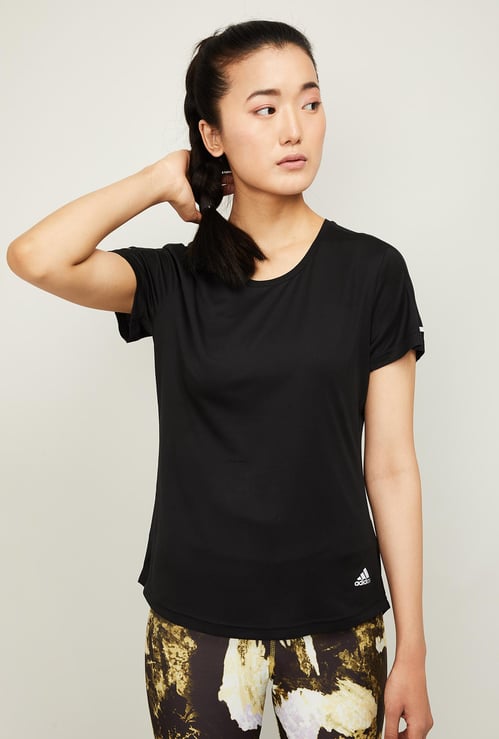 ADIDAS Women Solid Short Sleeves T-shirt