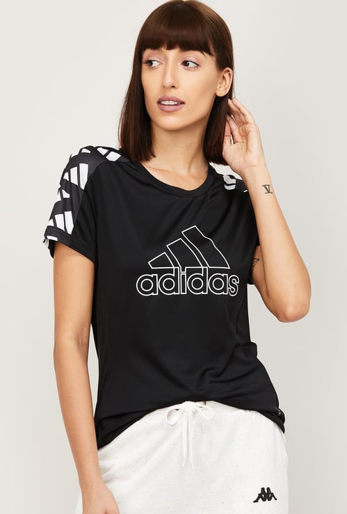 ADIDAS Women Printed Round Neck T-shirt