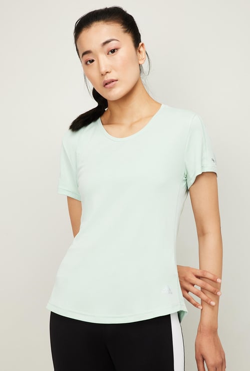 ADIDAS Women Solid Short Sleeves T-shirt