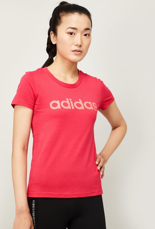 ADIDAS Women Printed Regular Fit T-shirt