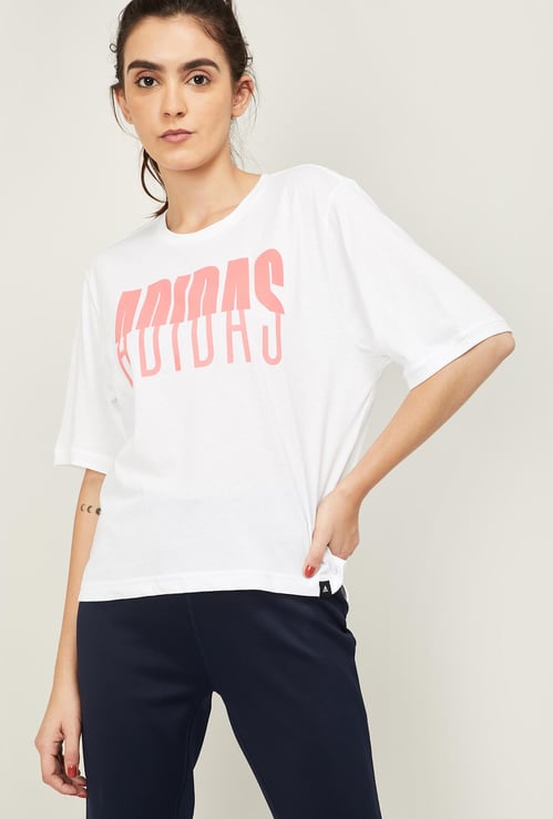 ADIDAS Women Printed Round Neck T-shirt