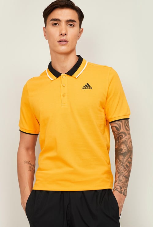 ADIDAS Men Solid Polo T-Shirt