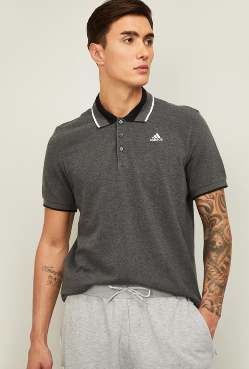 ADIDAS Men Solid Regular Fit Polo T-shirt