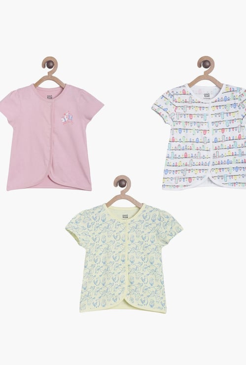 FS MINI KLUB Girls Printed Round Neck Top - Pack of 3