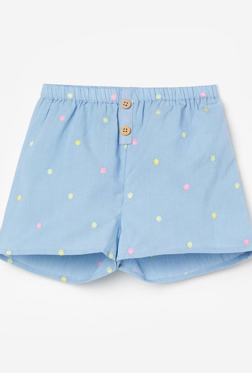 JUNIORS Girls Embroidered Woven Elasticated Shorts