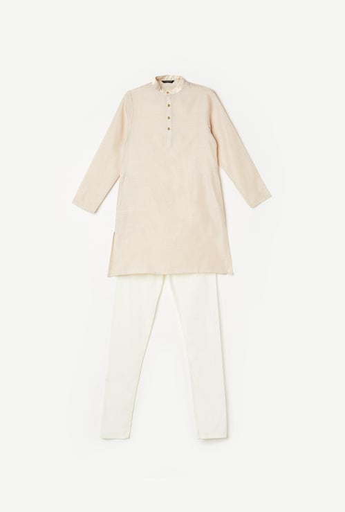 MELANGE Boys Printed Kurta with Solid Elasticated Pyjamas