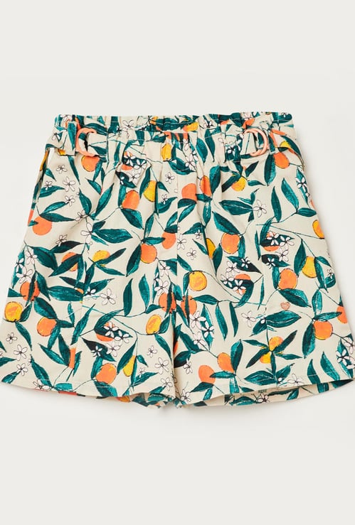 BOSSINI Girls Printed Woven Elasticated Shorts