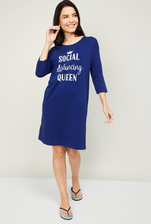 GINGER Women Printed Night Dress