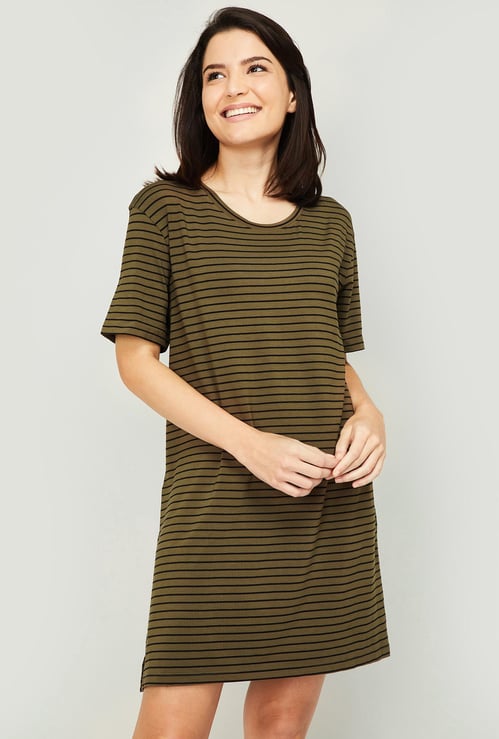 GINGER Women Striped Night Dress