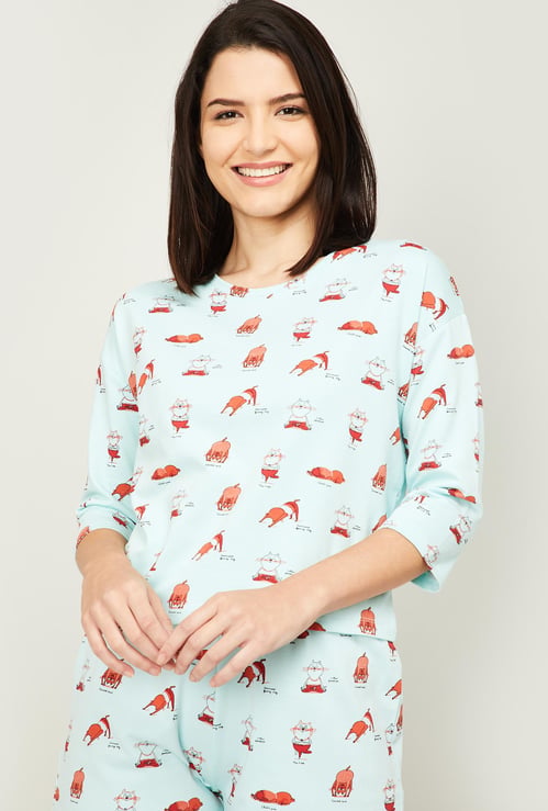 GINGER Women Printed Lounge T-Shirt