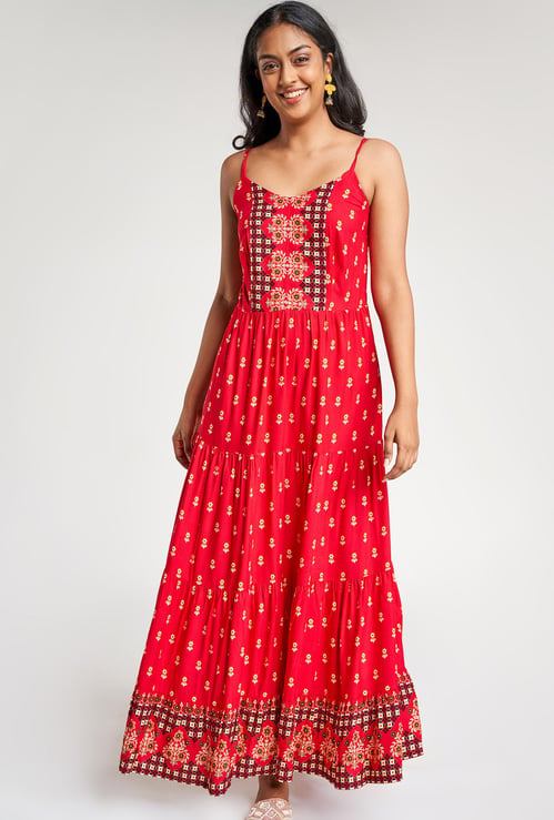GLOBAL DESI Women Printed Maxi Dress