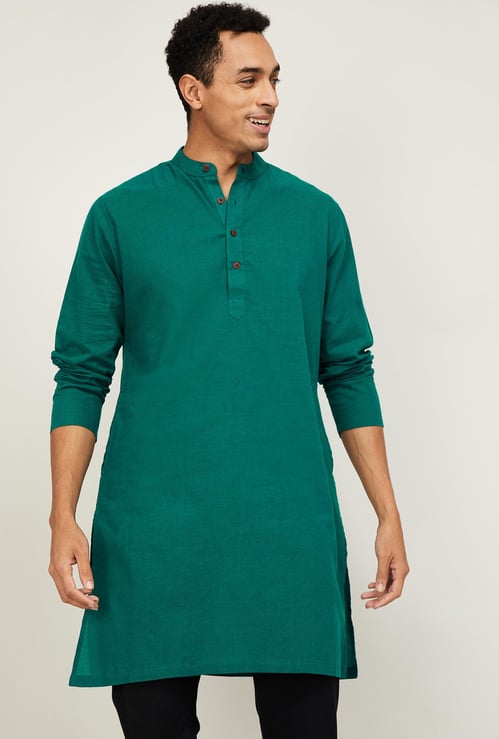 MELANGE Men Solid Full Sleeves Kurta