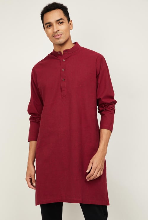 MELANGE Men Solid Full Sleeves Kurta